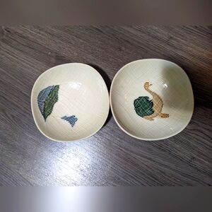 Vintage shallow bowls set from Japan